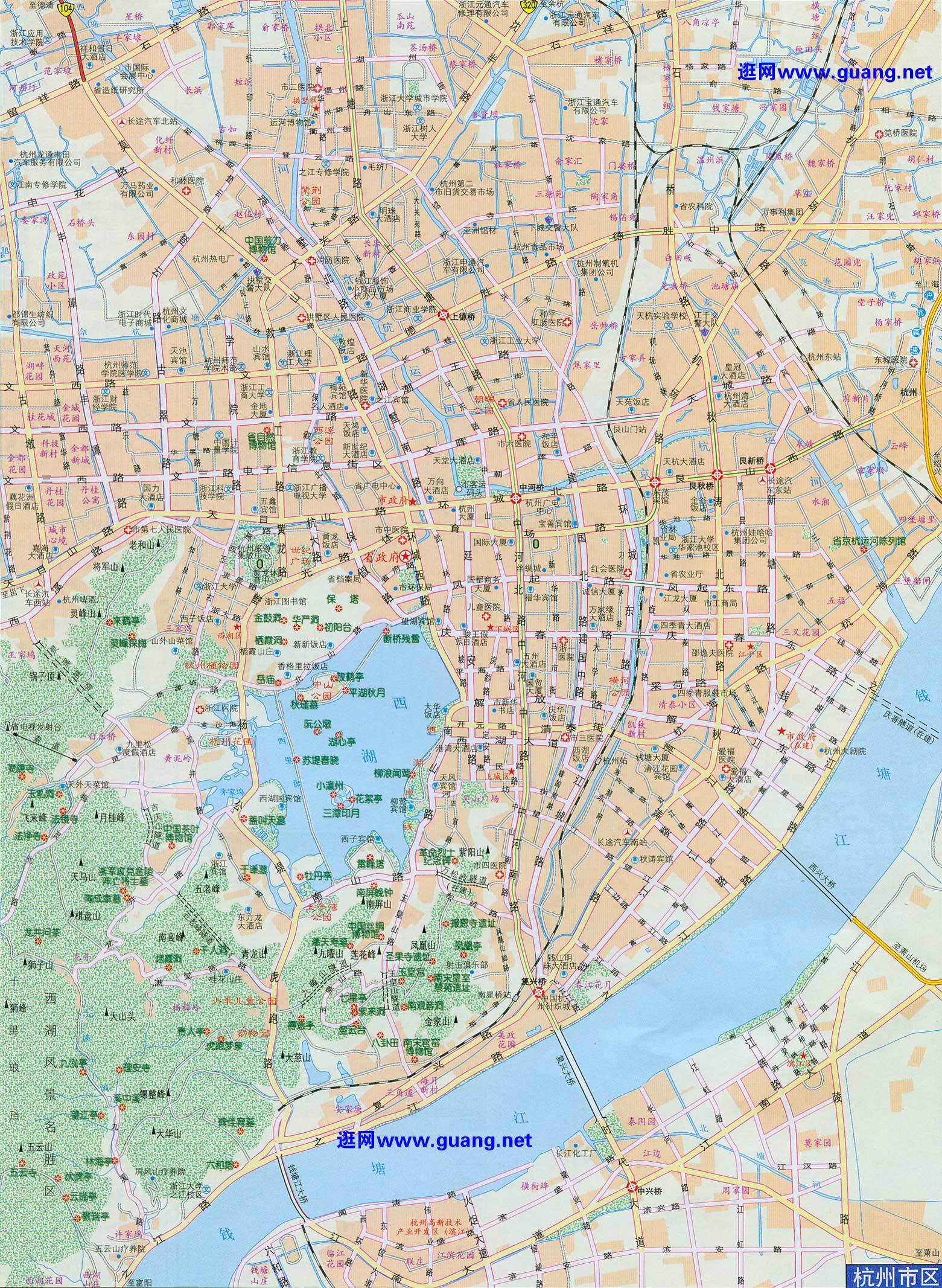 杭州市區(qū)最新版地圖，自然美景探索之旅指南